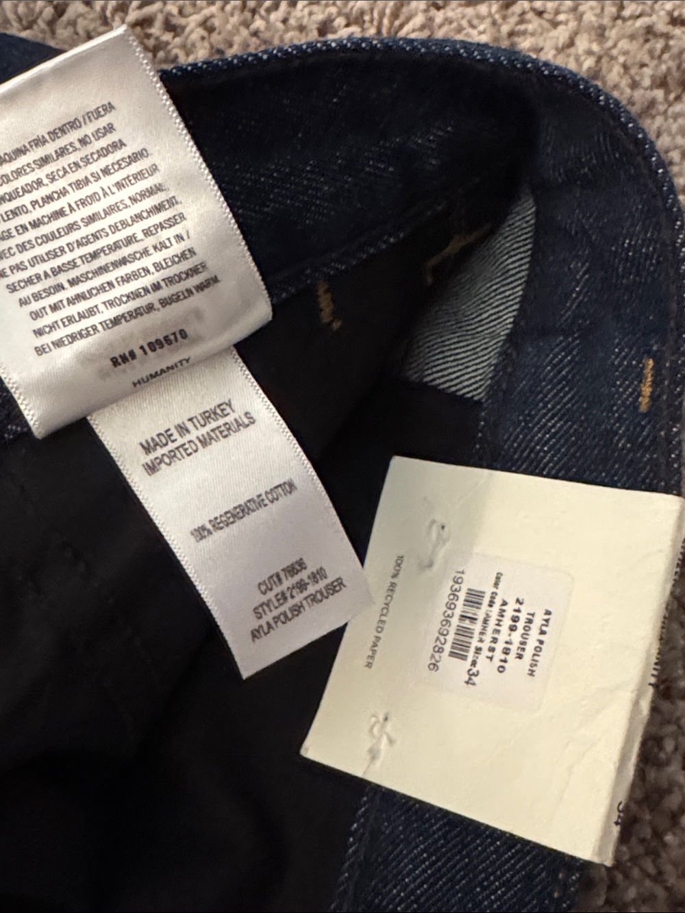 NWT Citizens of Humanity Amherst Ayla Polish Trouser Jeans Women's Size 34 - Picture 7 of 10